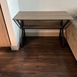 47” Brown & Black Computer Desk with Shelf – Excellent Condition