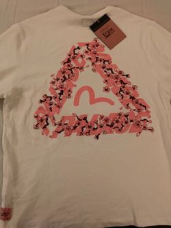 Palace x Evisu Collab T-Shirt White Cherry Blosso