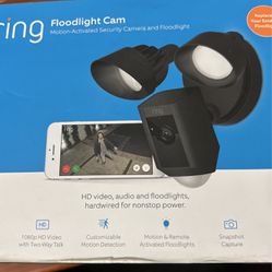 Ring Floodlight Cam Wired Motion Activated 1080 HD Black