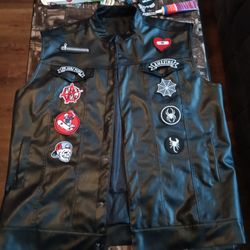 Leather Jacket With Patches
