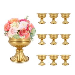 Gold Compote Vases for Centerpieces