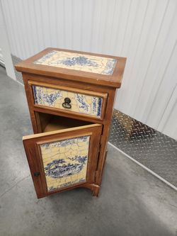 Whimsical Old English Shabby Chic Side Table