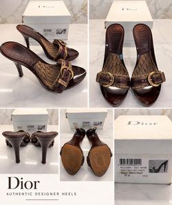 Christian Dior Trotter Monogram Slide Heels