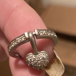 Sterling Hanging Heart Ring