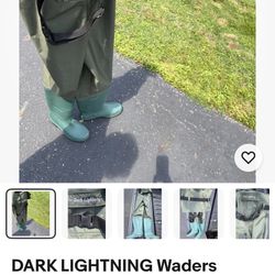 Dark Lightning, Waiters Men’s Size 11 Fishing Outdoors, Waterproof Brand, New, Unused Overalls