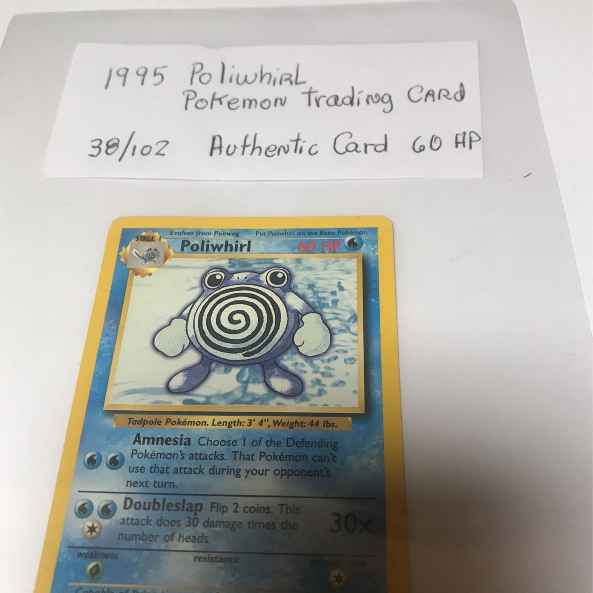 1995 Poliwhirl Pokemon Trading Card 38/102