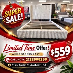 white queen size bed frame // mattress sold separately 