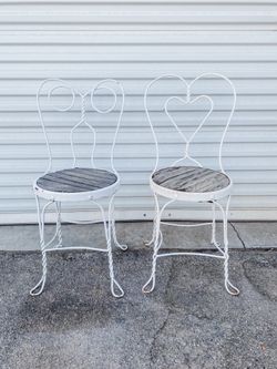 Vintage Wrought Iron Ice Cream Parlor Chairs