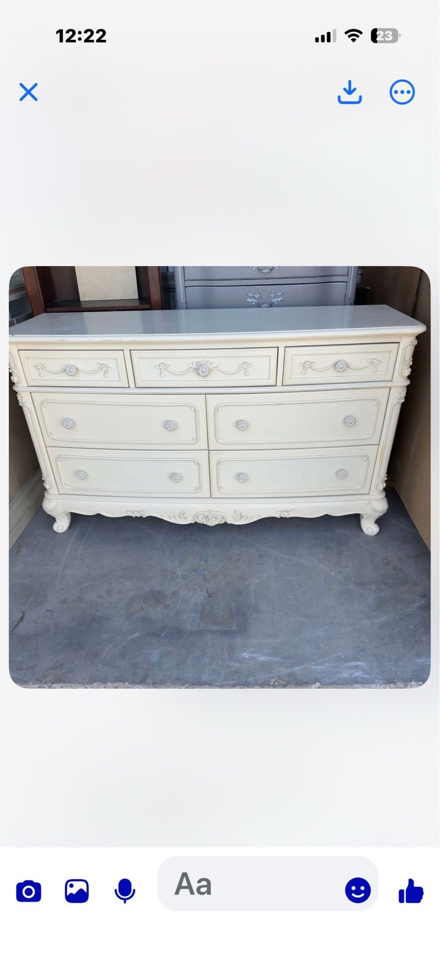 ❤️BEAUTIFUL QUEEN SIZE BEDROOM SET: DRESSER WITH MIRROR- TALL CHEST- BED FRAME🥰