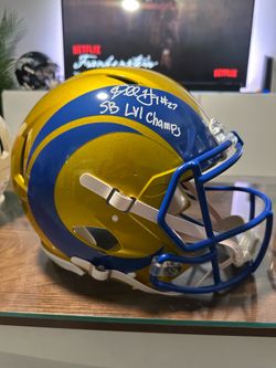 LA Rams full sized authentic NFL helmet signed by Darell Henderson
