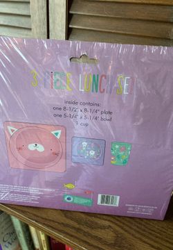 New Kitty Theme 3 Piece Children’s Plastic Meal Set