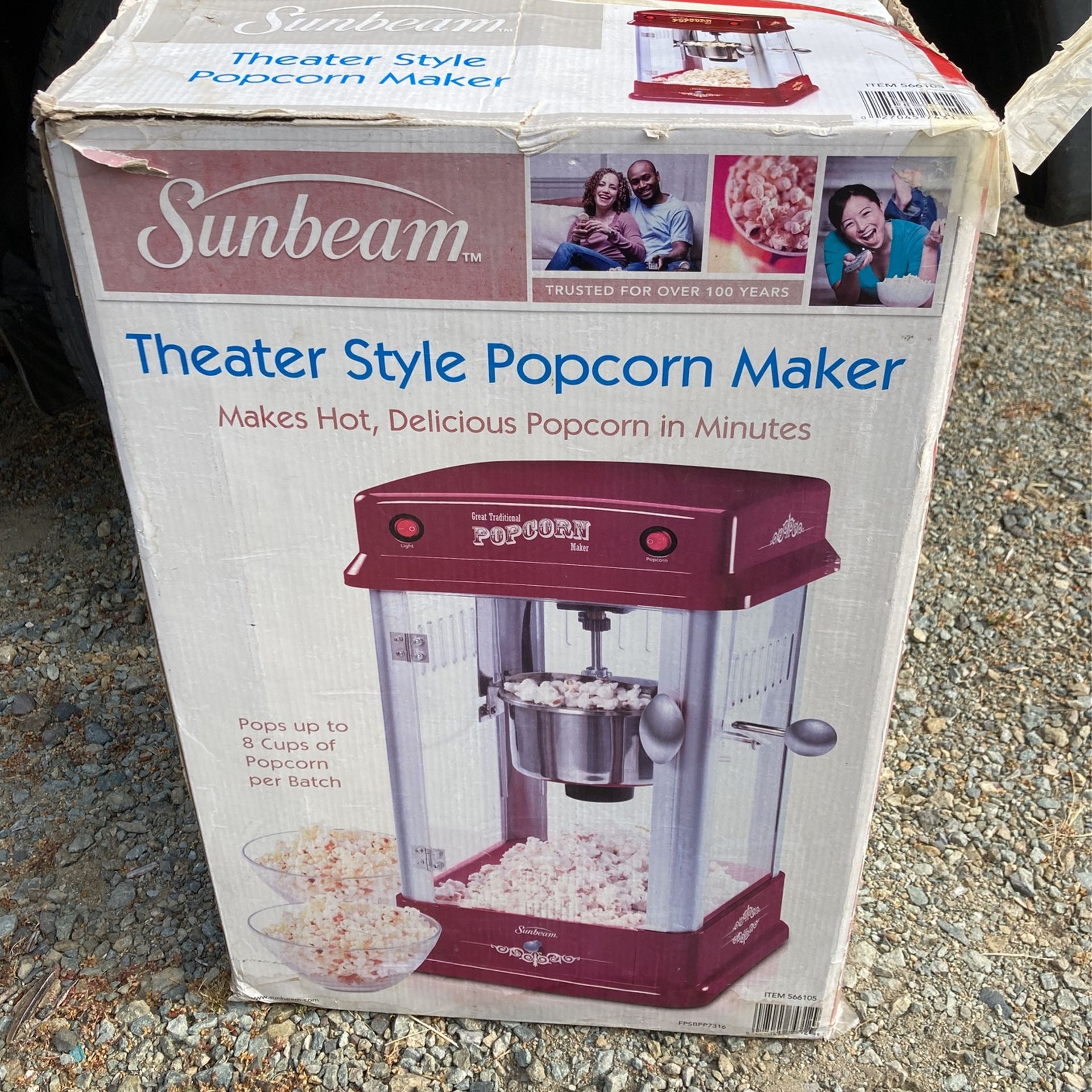 Movie Theater Popcorn Maker Large Capacity Party Sunbeam