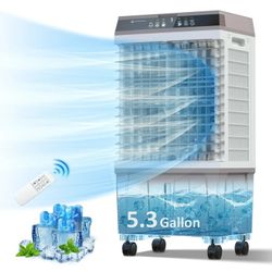 1,800 CFM Evaporative Air Cooler, Swamp Cooler w/5.2 gal Water Tank for Home, Office, Outdoor brand new in box $100 H8（4）