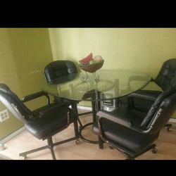 Contemporary modern dining table with 4 chairs