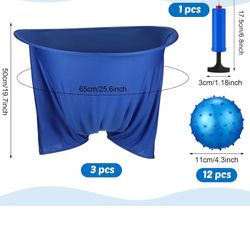 15 Pcs Gender Reveal Games Bridal Shower Games Included 3 Blue Large Diaper with 12 Inflatable Balls Funniest Shower Games Ever, How Many Balls Can Yo