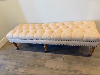 Casablanca Fabric Upholstered Bench with Wheels