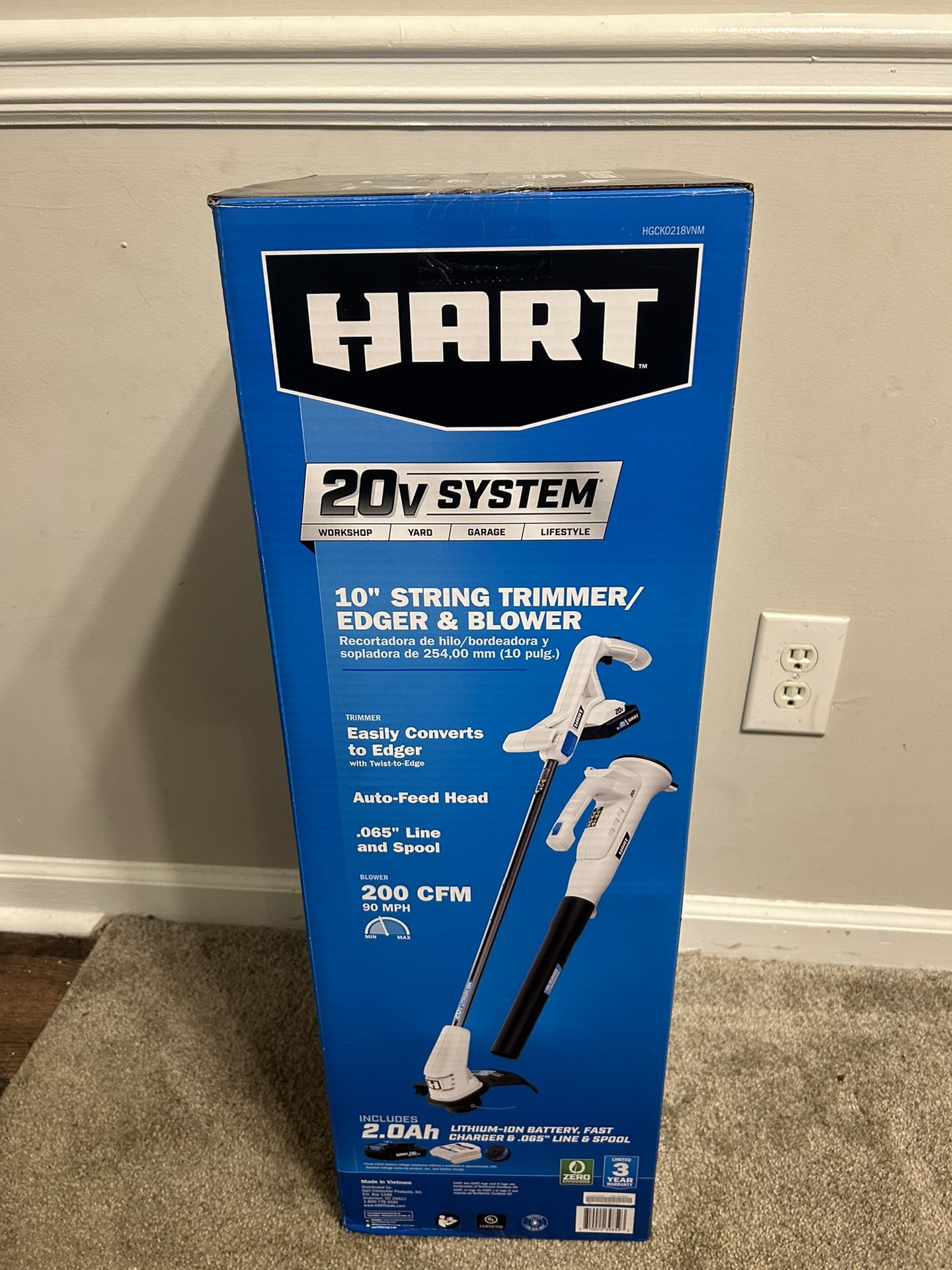HART 20-Volt 10-inch String Trimmer/Bazooka Leaf Blower Combo Kit