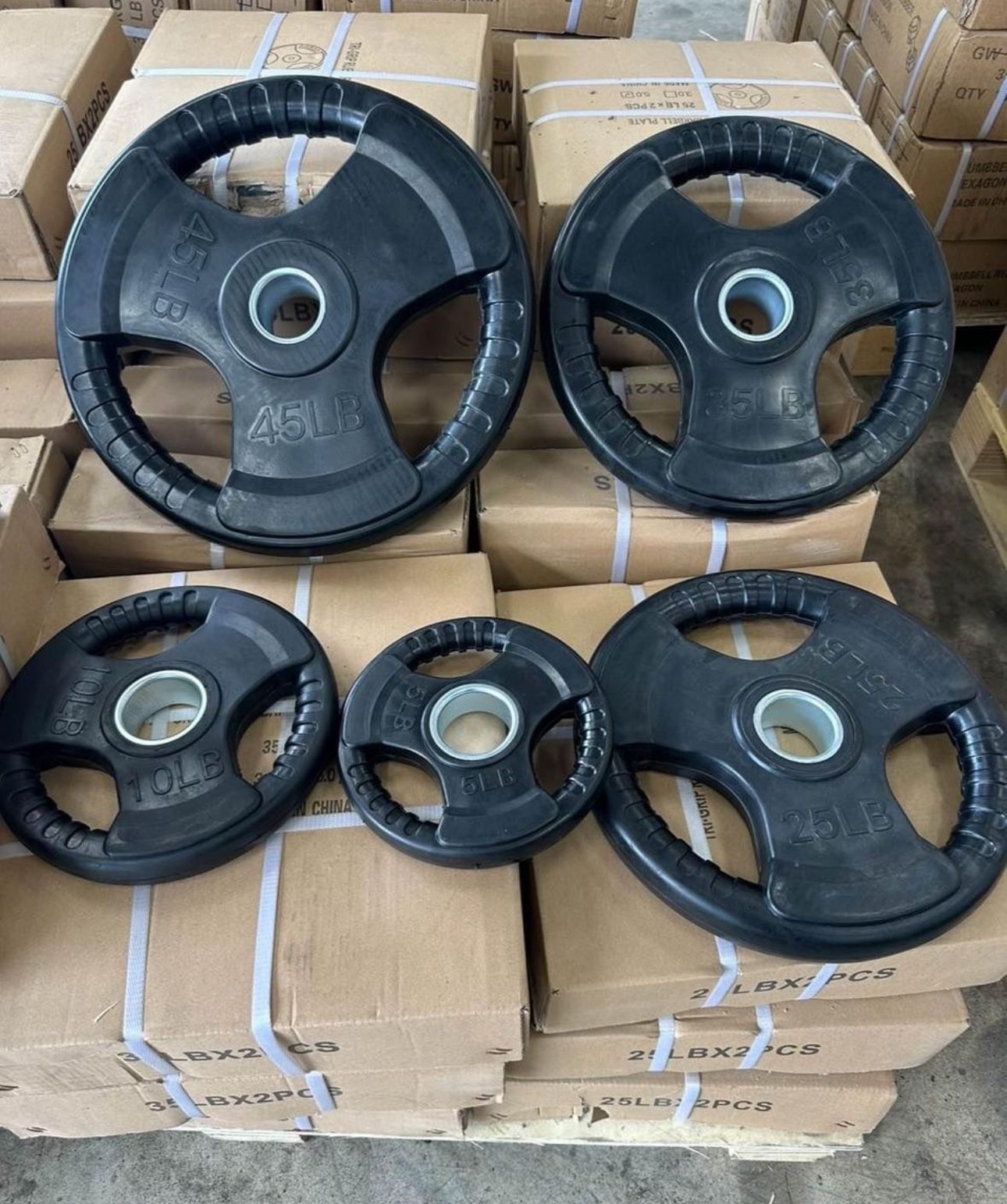 240 LB Rubber Coated Olympic 2” Weight Plates