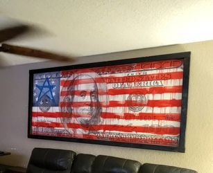 American Flag In Wood Frame