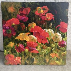 Vibrant Floral Canvas Wall Art Decor 