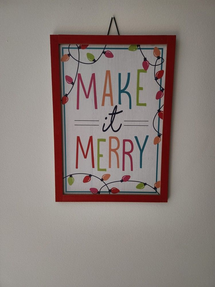 Christmas "Make It Merry" Wood Sign