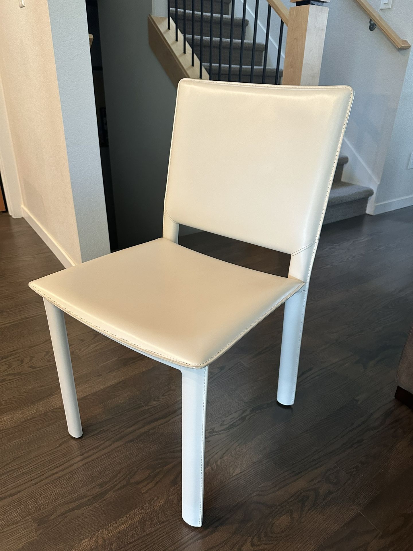 Room and Board “Madrid” Ivory Leather Side Chairs