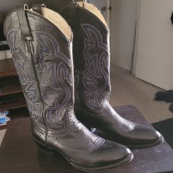 MEN'S COWTOWN LEATHER BLACK BOOTS 10-1/2W.STILL IN GREAT CONDITION 