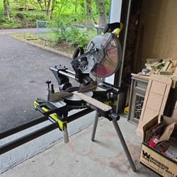 Ryobi 10" Miter Saw With Stand And 1 Battery And Charger.