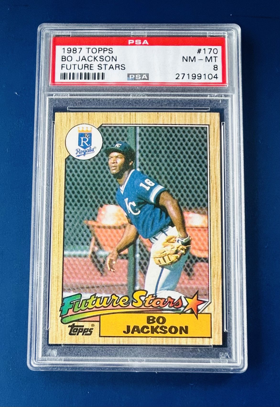 1987 Topps Bo Jackson Rookie Baseball Card Graded PSA 8