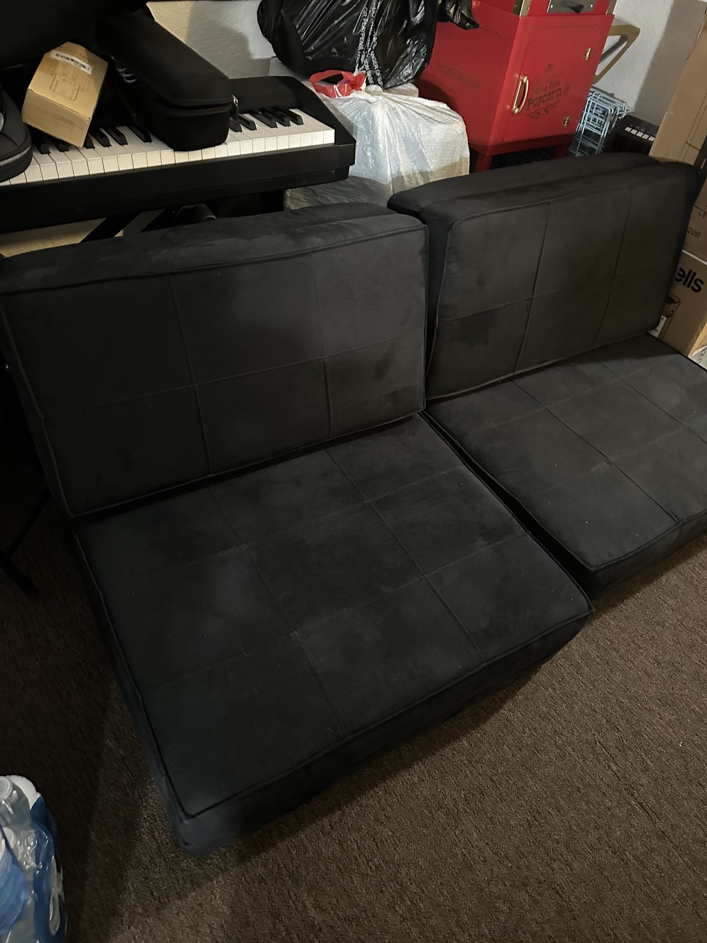 Reclineable Sued Floor Couch