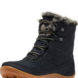 NEW IN BOX Columbia Womens Minx 3 Omni-HEAT WATERPROOF Omni-TECH Snow Boots Sz 9 Black Gum Bottom