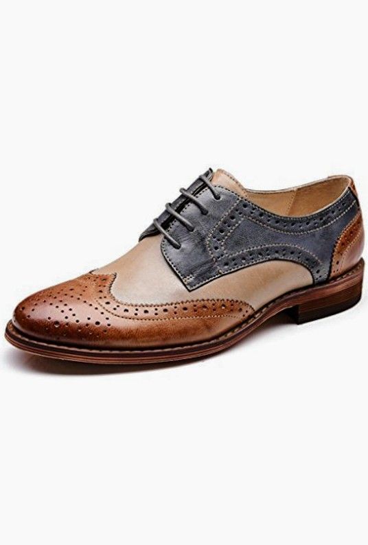 U Lite Women's Perforated Lace Up Wingtip Multicolor Leather Flat