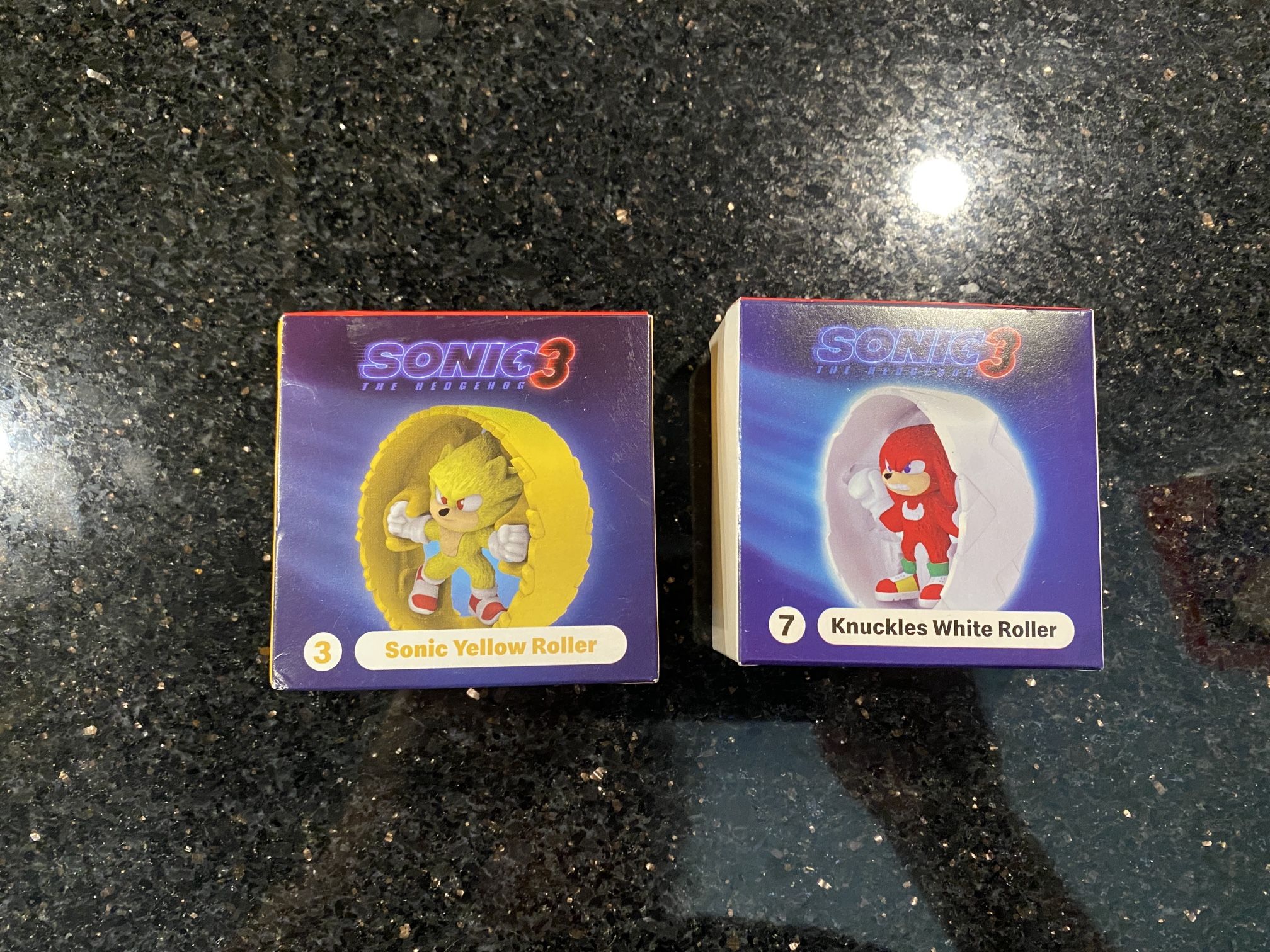 2024 Sonic 3 McDonalds Happy Meal Toy #7 Shadow Red Roller 3 Sonic Yellow Roller