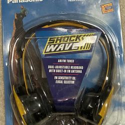 Panasonic Shock Wave RF-SW150 FM/AM 2-Band Stereo Headphones Receive New Sealed