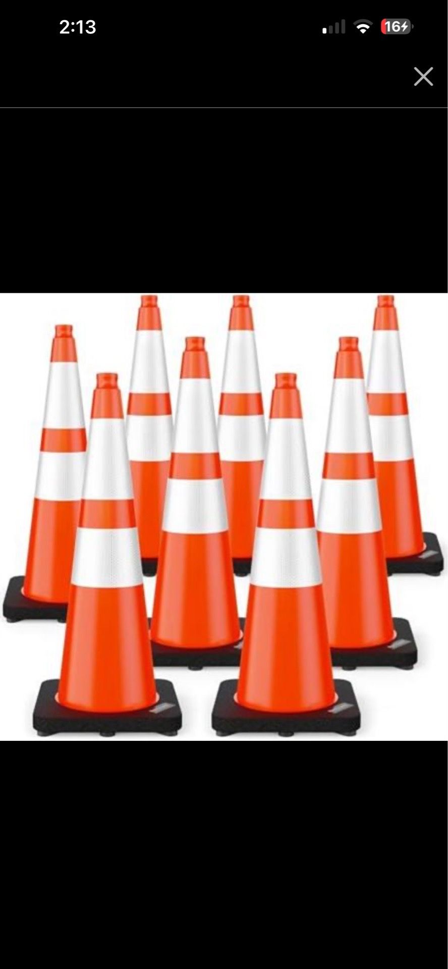 14 Traffic Cones 28 Inch with Black Weighted Base, PVC Orange Cone for Traffic Control, Construction Events, Driveway Road Parking Lot
