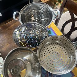 Stainless steel steamer set