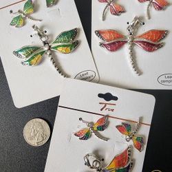 New Dragonfly Earrings & Pendant Sets Lead Compliant $6.00 Per Set