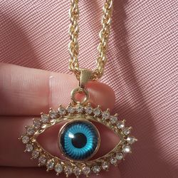 Evil Eye Pendant With 24 Inches Chain...4 Available 