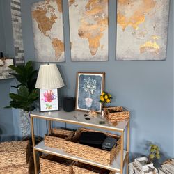 Gold Map Wall Art Canvas