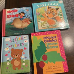 Lot Of 4 Kids Board Books Bob The Dog Kisses & Wishes Chicka Boom