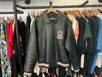 Avirex Icon Leather Jacket - Jet Black - L