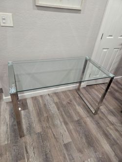 Glass Top Table with Chrome Legs