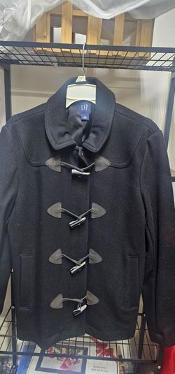 Gap Black Wool Toggle Duffle Coat