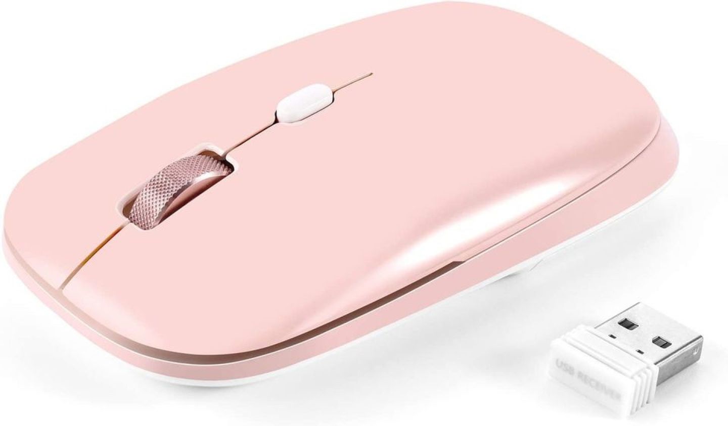 Wireless Mouse, PINKCAT 2.4G Slim Silent Cordless Mouse with USB Receiver,