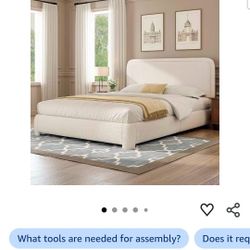 Queen Bed Frame Beige