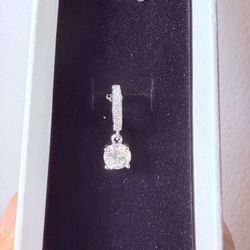 Pure Moissanite pendant necklace on PURE 925 STERLING SILVER