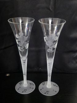 Set of Minnie & Mickey Champagne Flutes