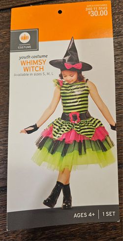 Girls Witch Costume Size S 4-6