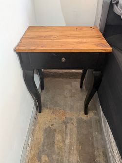 Wood Top Nightstand with Drawer
