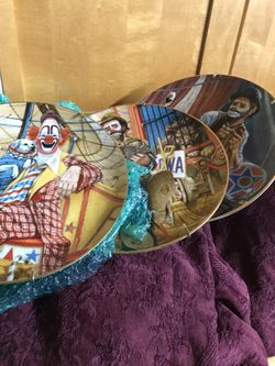 Antique collectors clown, dog, John Wayne. Otto griebling vintage. 6 plates Fine China